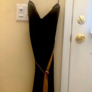 Super classy black with tan trim dress!!
